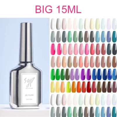 SGP UV LED Nail Gel Polish Soak Off Base Top Glitter Colour Coat - Large 15ml
