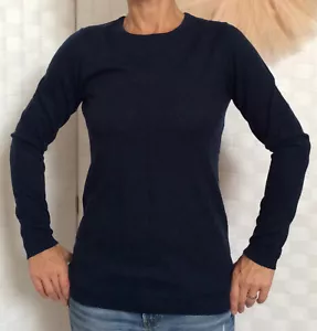 Suéter Pullover Kinross 100% Cachemira Azul Marino Talla S - FXA - Imagen 1 de 12
