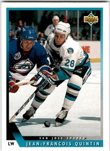 1993 Upper Deck #21 Jean-Francois Quintin San Jose Sharks