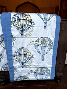 Roman blinds, hot air balloon pattern, blue/yellow, lined, interlined, 4 availab - Picture 1 of 5