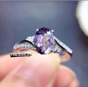 Color Changing Alexandrite Ring Handmade 925 Sterling Silver Ring For Women Gift - Picture 1 of 7