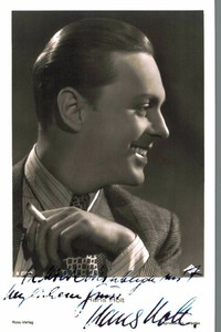 Hans Holt Original Signature On Ross Card No. 7203a