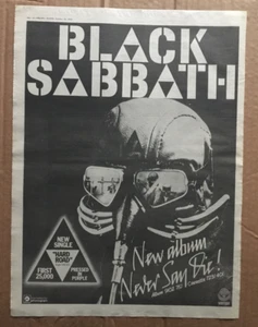 BLACK SABBATH NEVER SAY DIE POSTER SIZED original music press advert from 1978 - Picture 1 of 1
