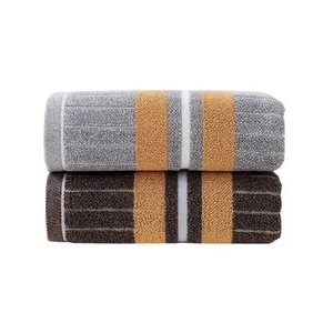 Hand Towels Set of 2 Striped Pattern 100% Cotton Absorbent Soft Decorative To... - Picture 1 of 7