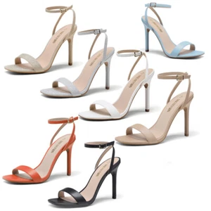 Women High Heel Sandals Open Toe Ankle Strap Wedding Party Sandals - Picture 1 of 59