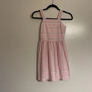 Nautica Girls SZ 10 Soft Coral Striped Seersucker Zip Closure Sundress NWT - Picture 1 of 10