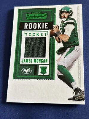 2020 Panini Contenders James Morgan Rookie Ticket Jersey Card Jets RC Patch - Image 1 of 2