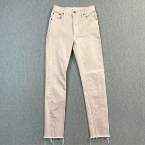 Denim Forum Aritzia Jeans Women’s Size 23 Pink The Yoko High Rise Slim Raw Hem - Bild 1 von 12