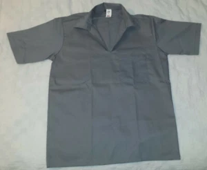 Gray Twill Pullover Shirt w/ Pocket ~Inmate Work Shirt Size: Small (Made In USA) - Picture 1 of 11
