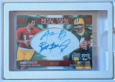 2005 Upper Deck Sweet Spot Dual Sigs Brett Favre Aaron Rodgers Dual Auto RC /10