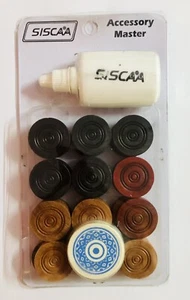 Premium Quality Wooden Carrom Board Coins 24 pc 1 Striker and Powder FREE SHIP - Picture 1 of 2