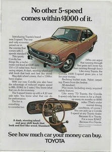 1973 Toyota Corolla 1600 5-speed Color Original Vintage Print Ad - Picture 1 of 1