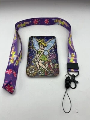 Disney's Tinkerbell cordón morado con tarjetero para alfileres, entradas, identificación Foto 1 de 2
