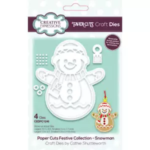 Creative Expressions Paper Cuts Craft Dies - Festive Snowman - Foto 1 di 4