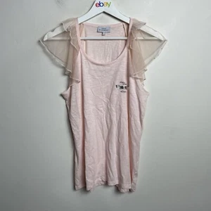 Parfums Givenchy Staff Shirt Women's Large Pink Tank Fairy Sleeve Ange Ou Demon - Picture 1 of 12