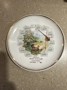1912 Hunting Calendar Plate Perry Schooler Furniture Dealer Spickard Missouri MO - Picture 1 of 6