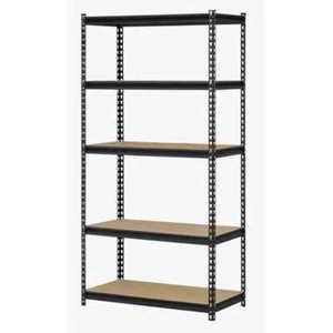 Muscle Rack 36"W X 18"D X 72"H 5-Tier Steel Shelving, Black, 4000 Lbs. Capacity - Picture 1 of 8