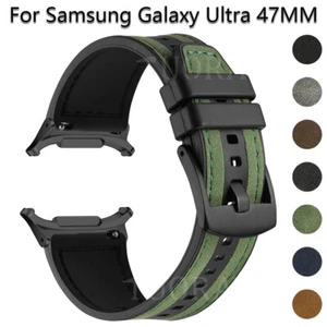 Leather Silicone Sports Bracelet Band Strap For Samsung Galaxy Watch Ultra 47mm - Zdjęcie 1 z 34