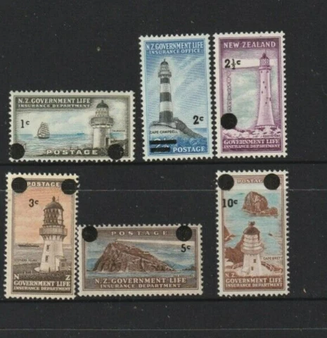 STAMPS   NEW  ZEALAND   1967   LIGHTHOUSE  SET  OF 6  MUH Cover