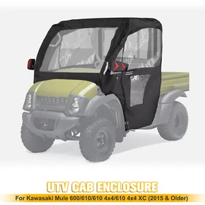 Cubierta de cabina completa resistente a la intemperie UTV para Kawasaki Mule 600/610 2015 y anteriores - Imagen 1 de 24