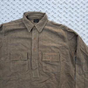 Vtg WWI Government Regulation Pullover Wool Chin Strap Army Work Shirt - FLAW - Picture 1 of 13