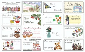 Business card style stickers / labels - for small businesses - various designs - Picture 1 of 17