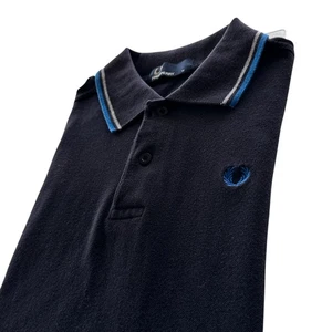 Camisa Polo Fred Perry Para Hombre Talla Mediana Negra Manga Corta Algodón - Imagen 1 de 9