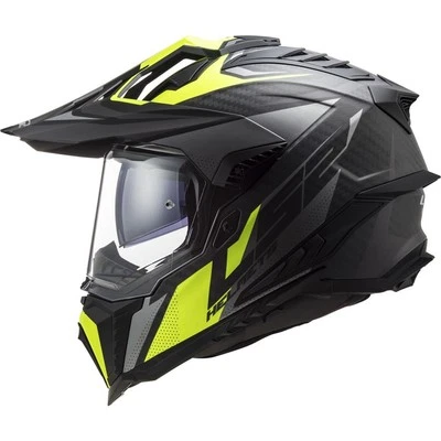 LS2 Explorer Carbon Focus Dual Sport Helmet Titanium/Yellow - Image 1 of 4
