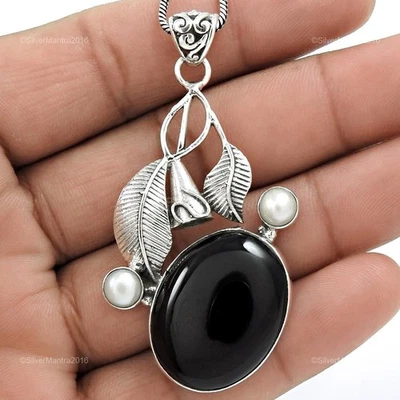 Ovalado Perla Plata de Ley Cumpleaños Amigo Regalo Madre Compromiso Bisel Collar - Imagen 1 de 4