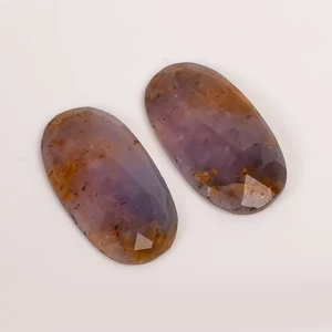 Par de piedras preciosas facetadas ovaladas de zafiro multicolor de 47,5 quilates 30x16x4 mm translúcidas - Imagen 1 de 5