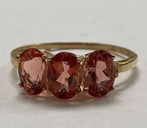 Anello trilogy in oro 9 ct con zirconi misura r - Foto 1 di 12