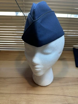USAF Air Force Blue Men Male Garrison Enlisted Flight Cap Size 7 1/8 DLA - Image 1 of 4