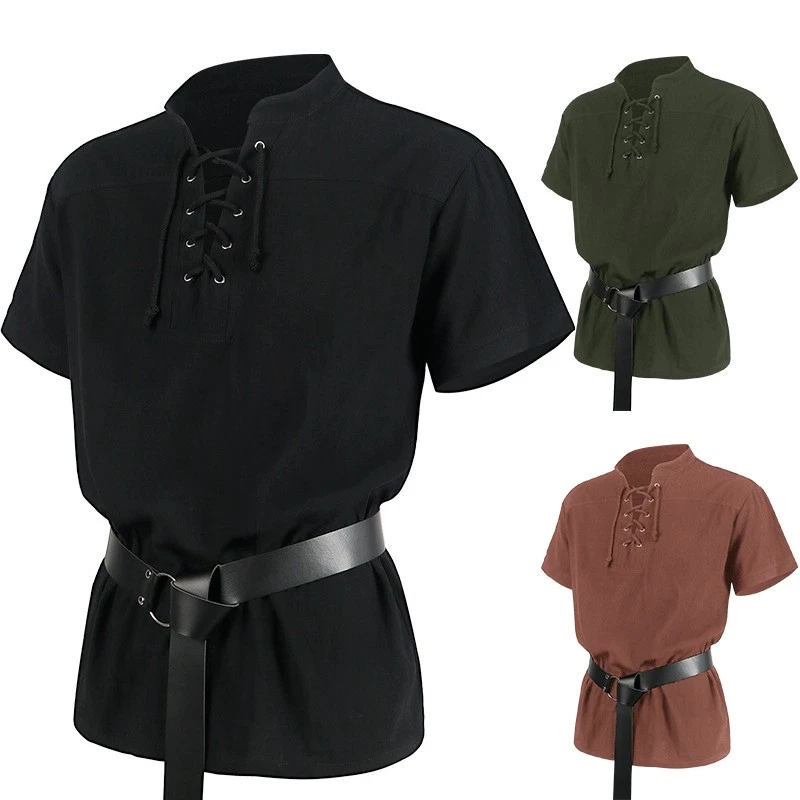 Camisa medieval de manga corta para hombre Foto 1 de 1