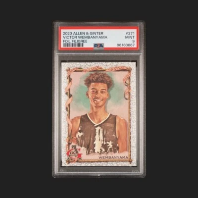 2023 Topps Allen & Ginter Victor Wembanyama Foil Filigree RC PSA 9 #271 Spurs - Image 1 of 3