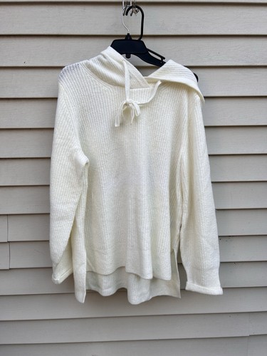 OFF WHITE Felpa con cappuccio Gap donna XL CREAM morbida elasticizzata