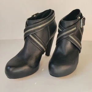 Booties LOEFFLER RANDALL Zipper Strap High Heel Booties | Size 7.5 B - Picture 1 of 9