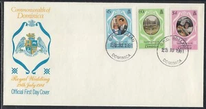 Dominica Scott 701-3 FDC - 1981 Royal Wedding - Picture 1 of 1