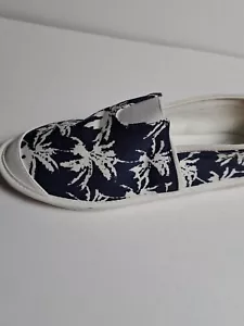Rocket Dog Größe 10 M blaue Damen-Loafer Stoff Palmen-Design neu im Karton - Bild 1 von 12