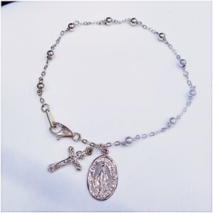 14K Gold Rosary Bracelet 3mm Ball catholic jewelry by estherleejewel