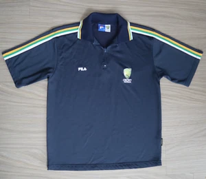 Camisa Polo de Cricket Fila Australia De Colección Jersey Lana Mediana M Cremallera Azul - Imagen 1 de 7