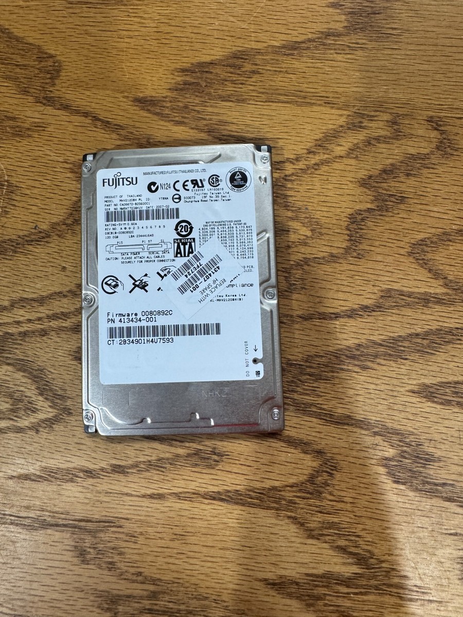 Fujitsu 8 MB Cache 120 GB Storage Capacity Internal Hard Fujitsu 8 MB Cache 120 GB Storage Capacity Internal Hard