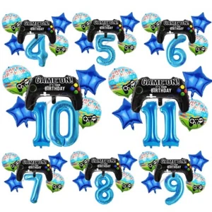 Boys Gaming Foil balloons Blue Age set game controller birthday party decoration - Picture 1 of 27