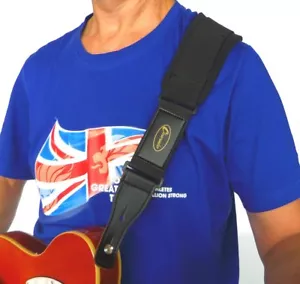 Guitar strap Super comfort padded Guitar or Bass stretch strap by Clearwater - Picture 1 of 4