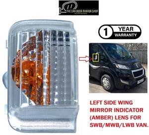 Fit Citroen Relay 2006-2024 Left Side Wing Mirror Indicator Lens Amber Brand New - Picture 1 of 13