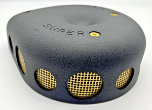 Cubierta de purificador de aire perforada S&S Teardrop 378 NEGRO ARRUGA N LATÓN única personalizada - Imagen 1 de 6