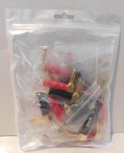 HHDZI Banana Plugs 12 Pair Right Angle 90 Degree Speaker Connectors  Brand New - Picture 1 of 2