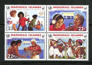 Islas Marshall Completo MNH Bloque de 4 #81a Intl. Estampillas del año juvenil - Imagen 1 de 1