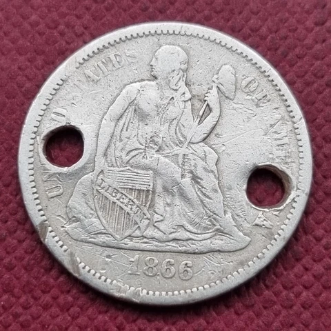 1866 S Seated Liberty Dime 10c Better Grade XF Details #51230 Cover