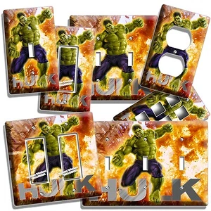 INCREDIBLE HULK LIGHT SWITCH OUTLET WALL PLATE COVER BOYS BEDROOM ROOM ART DECOR - Picture 1 of 30