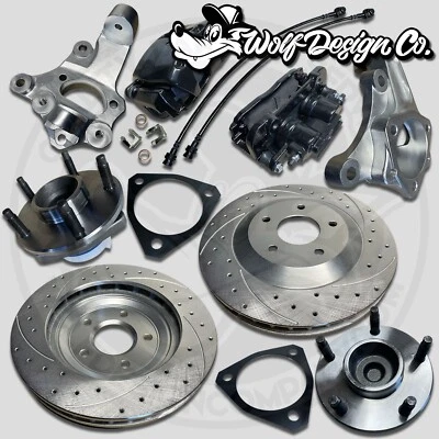 1964-1972 Oldsmobile 442 F85 Cutlass 13'' Disc C5 Big Brake Kit Conversion Black - Image 1 of 4